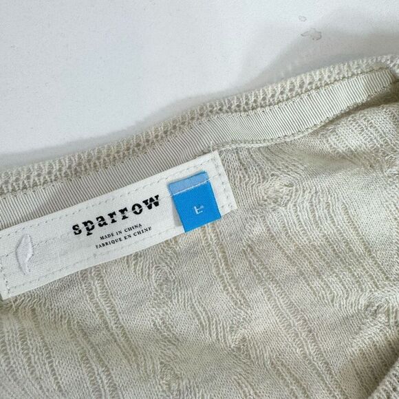 Sparrow Sweater Womens Large Black Ivory Cotton Blend Long Sleeve Cardigan - Picture 5 of 7